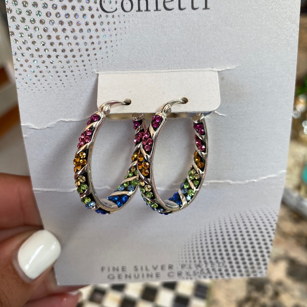 Rainbow crystal earrings